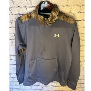 Under Armor Camouflage Pullover Fleece Fitted Sweatshirt size Large